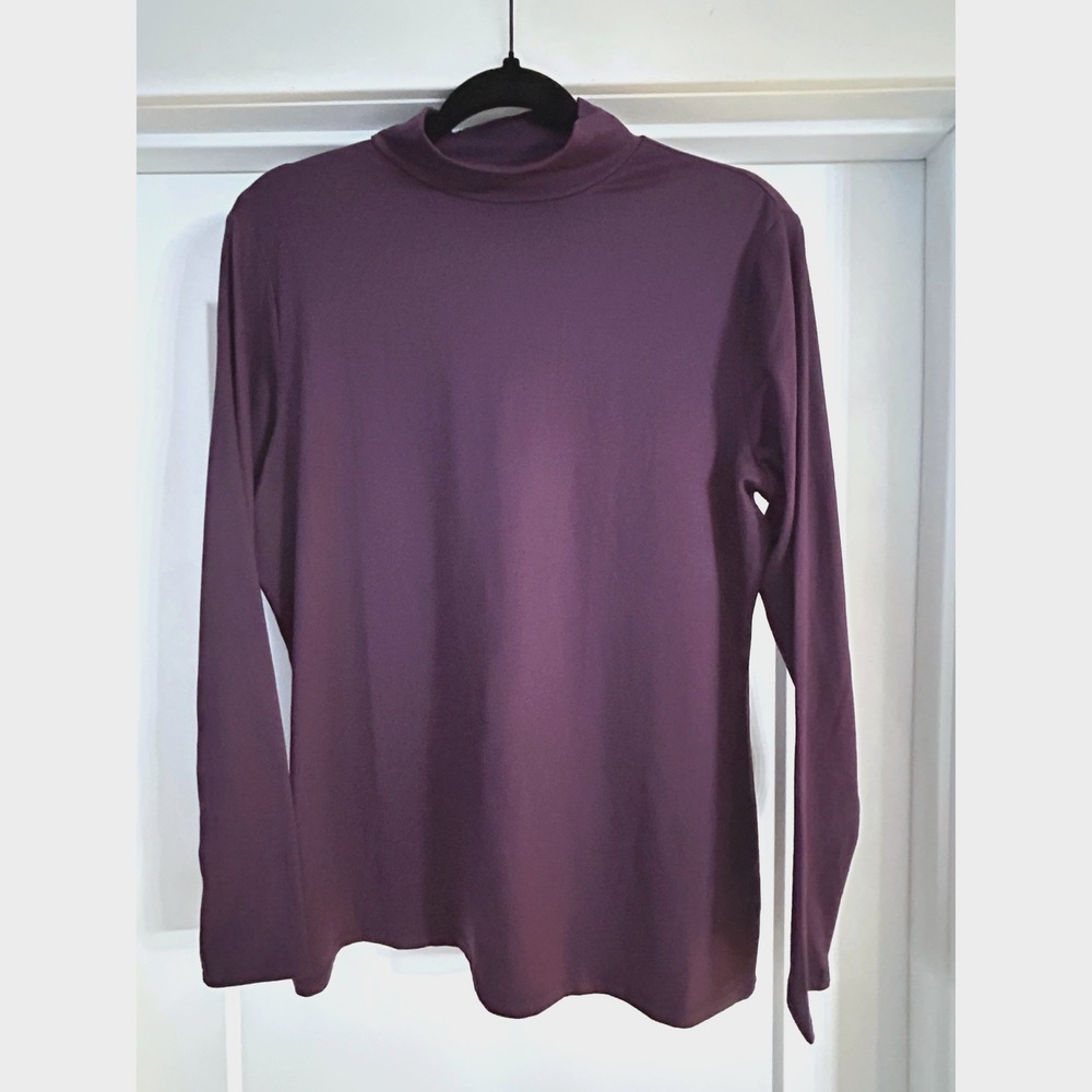 32 Degrees Heat Womens XL Purple Mock Neck Long Sleeve Base Layer Thermal Top